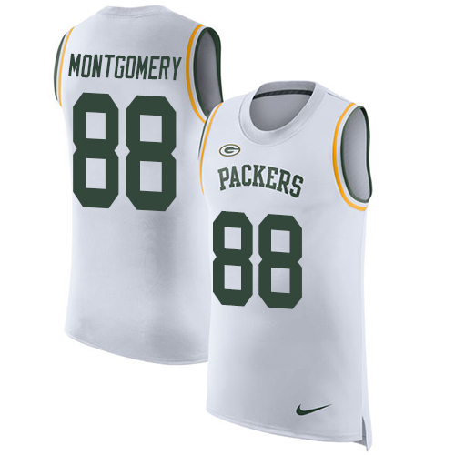 Nike Packers #88 Ty Montgomery White Men's Stitched NFL Limited Rush Tank Top Jersey